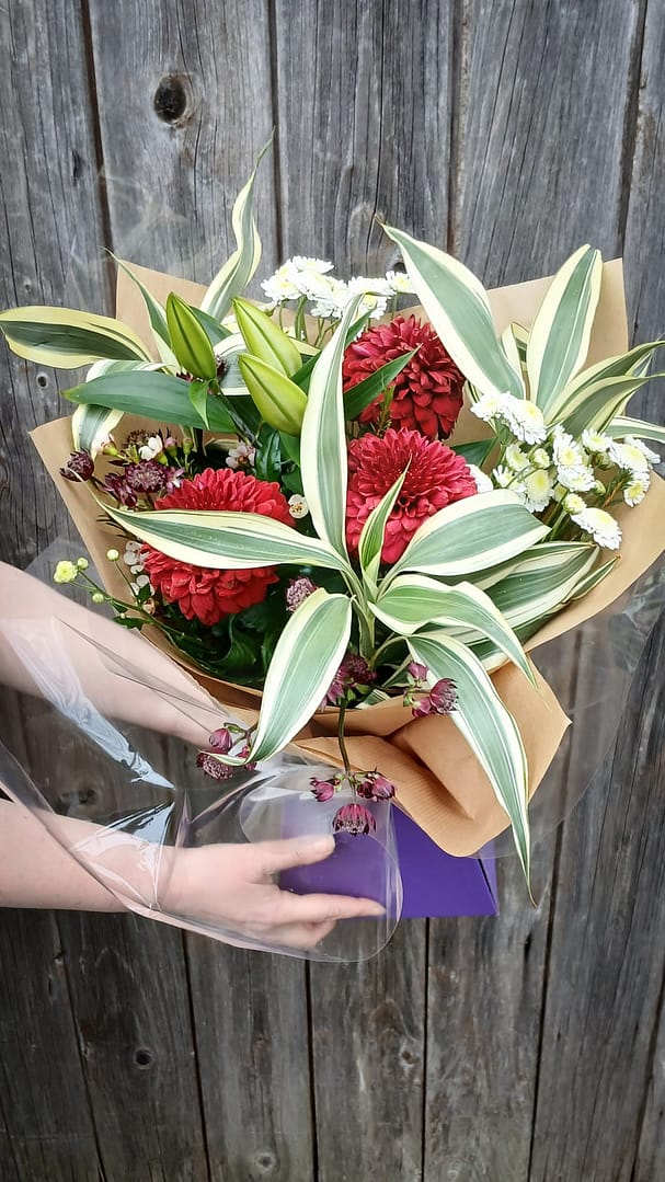 Hand Tied Bouquet in Aquabox